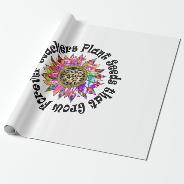 Teachers Plant Seeds Wrapping Paper (Unrolled)