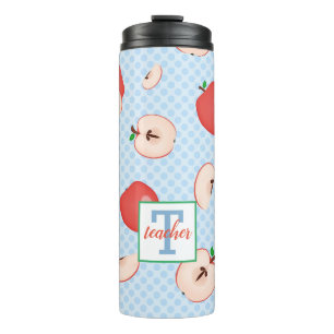 Teachers Polka Dots and Apples Thermal Tumbler