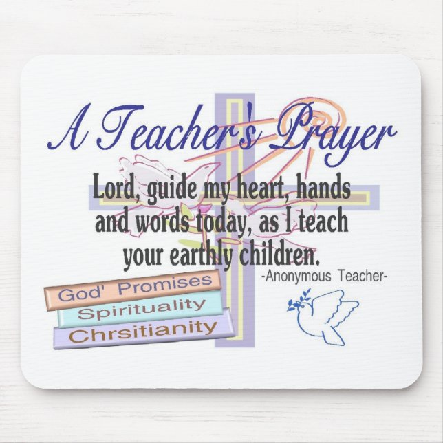 Teacher's Prayer Gifts---Unique Teacher Mouse Pad (Front)