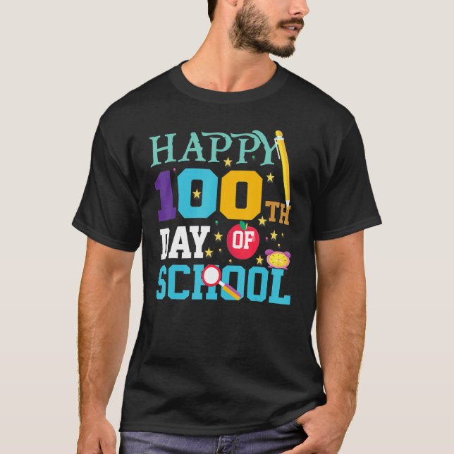 Teachers Pre K Kindergartens  Happy 100th Day Of S T-Shirt (Front)