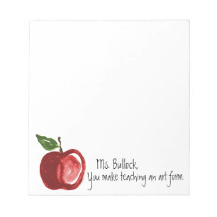 Teacher's Quote with Apple Personalised 5.5 x 6 Notepad