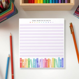 Teacher's Rainbow Colours Books Custom Notepad