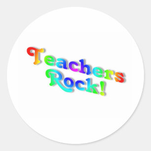 Teachers Rock Colour Classic Round Sticker