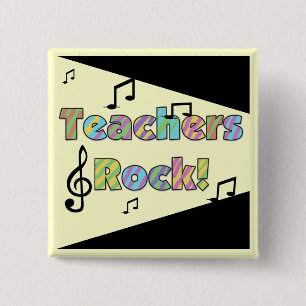 Teachers Rock Tshirts and Gifts 15 Cm Square Badge