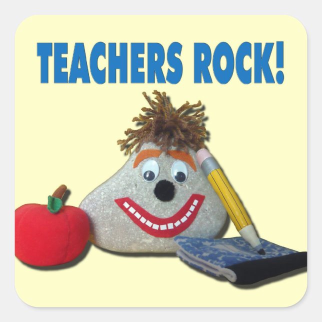 Teachers Rock! Yellow Sticker (Front)