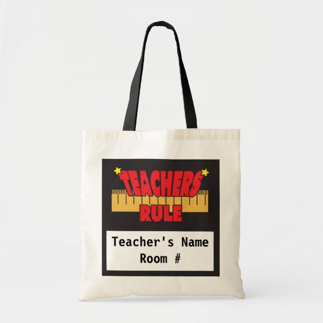 Teachers Rule | DIY Text Tote Bag (Front)