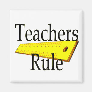 Teachers Rule Square Magnet