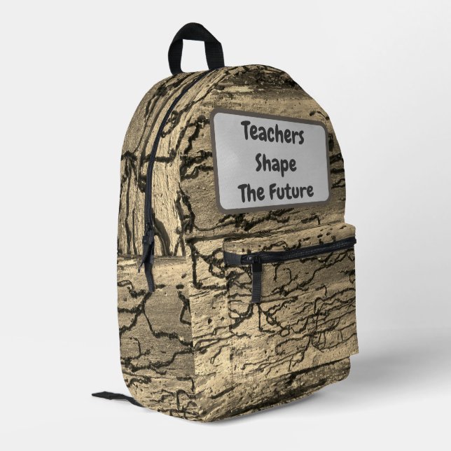 Teachers Shape Future Gender Neutral Appreciation Printed Backpack (Back Corner Left)