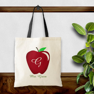 Teacher's Shiny Apple Tote Bag