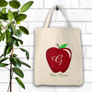 Teacher's Shiny Apple Tote Bag
