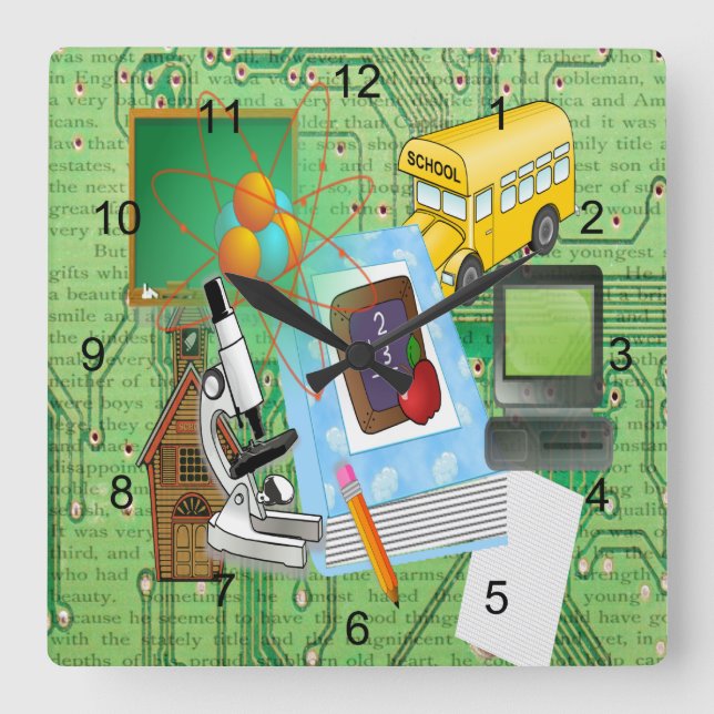 Teacher's Square Wall Clock (Front)