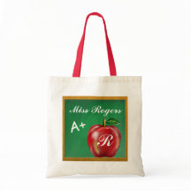 Teachers Students A+ Red Apple Green Chalkboard