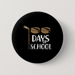 Teachers Students Fun 100th Day Of School Hockey 6 Cm Round Badge