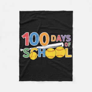 Teachers Students Funny 100 Days Of School Softbyl Fleece Blanket