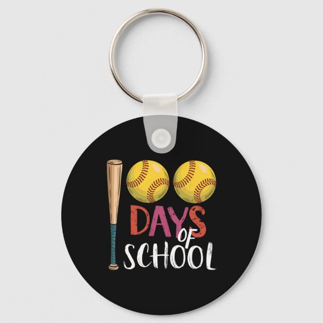 Teachers Students Funny 100 Days Of School Softbyl Key Ring (Front)