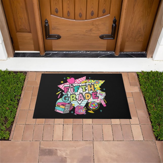 Teachers Students Retro 90s Back To School Doormat (Outdoor)