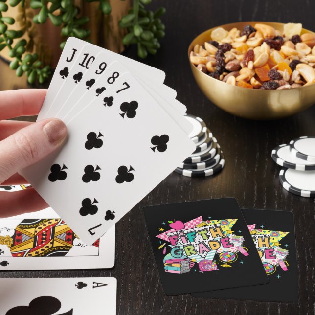 Teachers Students Retro 90s Back To School Playing Cards (In Situ)