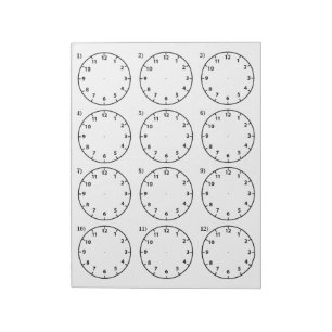 Teacher's Teaching Aid Tell the Time Notepad