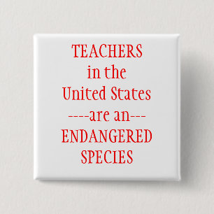 Teachers United States 15 Cm Square Badge