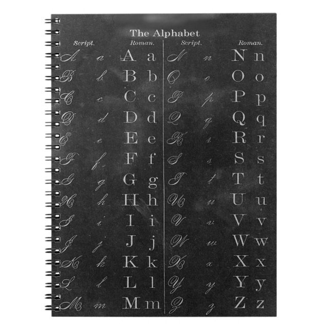 Teacher's Vintage Chalkboard Alphabet Notebook (Front)