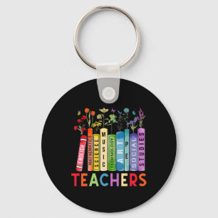 Teachers Vintage Flower Books Subjects Back To Sch Key Ring