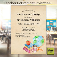Teachers Vintage Globe Books Retirement Party 