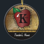 Teacher's Vintage Style Kindergarten | Chalkboard Ceramic Ornament<br><div class="desc">School Teacher Ornament. ⭐This Product is 100% Customisable. Graphics and / or text can be added, deleted, moved, resized, changed around, rotated, etc... 99% of my designs in my store are done in layers. This makes it easy for you to resize and move the graphics and text around so that...</div>