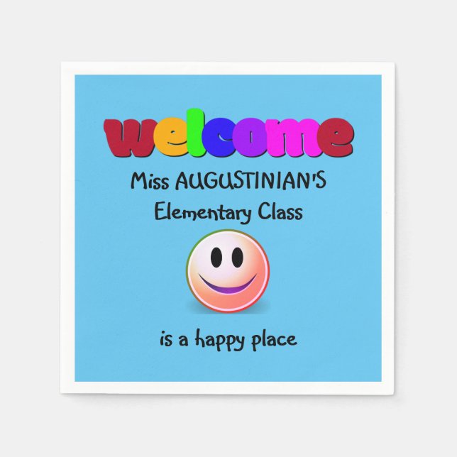 Teachers Welcome Class Napkin (Front)
