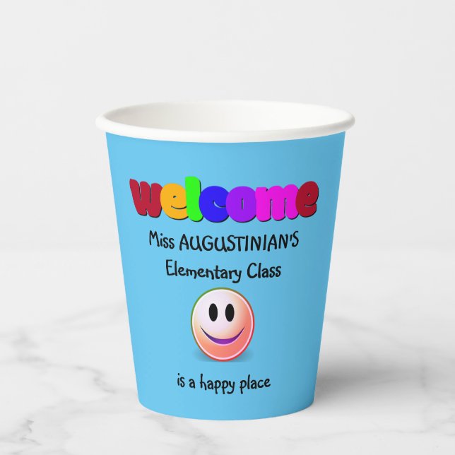 Teachers Welcome Class Paper Cups (Front)