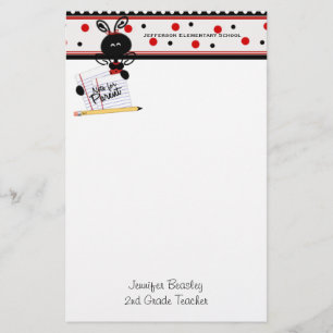 Teacher's Whimsical Ladybug Stationery