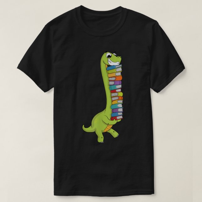 Teachersaurus Dinosaur Teacher Shirt Dino Reading  (Design Front)