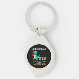 Teachersaurus teacher humour with little dinosaurs key ring