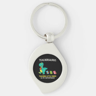 Teachersaurus teacher humour with little dinosaurs key ring