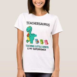 Teachersaurus teacher humour with little dinosaurs T-Shirt