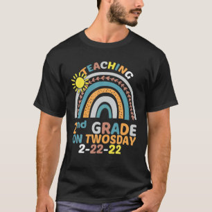 Teaching 2Nd Grade On Twosday 2222022 Funny Math T T-Shirt