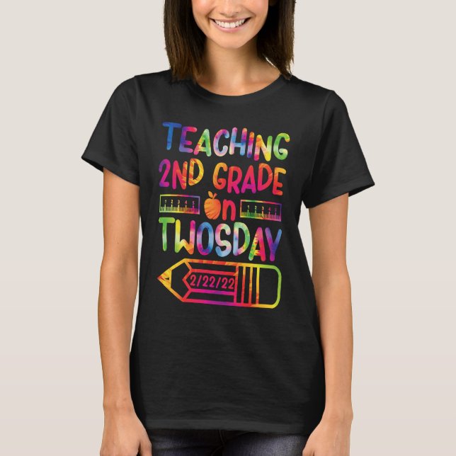 Teaching 2nd Grade on Twosday 2222022 T-Shirt (Front)