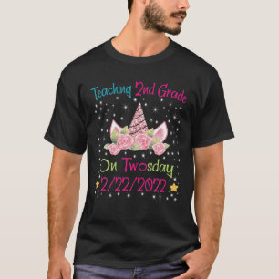 Teaching 2Nd Grade On Twosday 2/22/2022 Unicorn Me T-Shirt