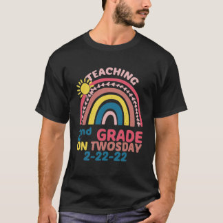 Teaching 2nd Grade on Twosday - Rainbow T-Shirt