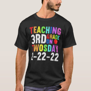 Teaching 3Rd Grade On Twosday 2/22/2022 Funny Math T-Shirt