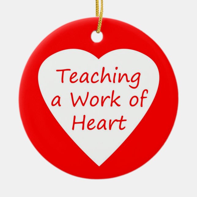 Teaching a Work of Heart Ceramic Tree Decoration (Front)