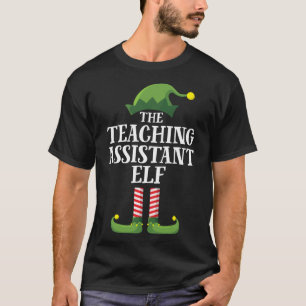 Teaching Assistant Elf Matching Family Christmas P T-Shirt