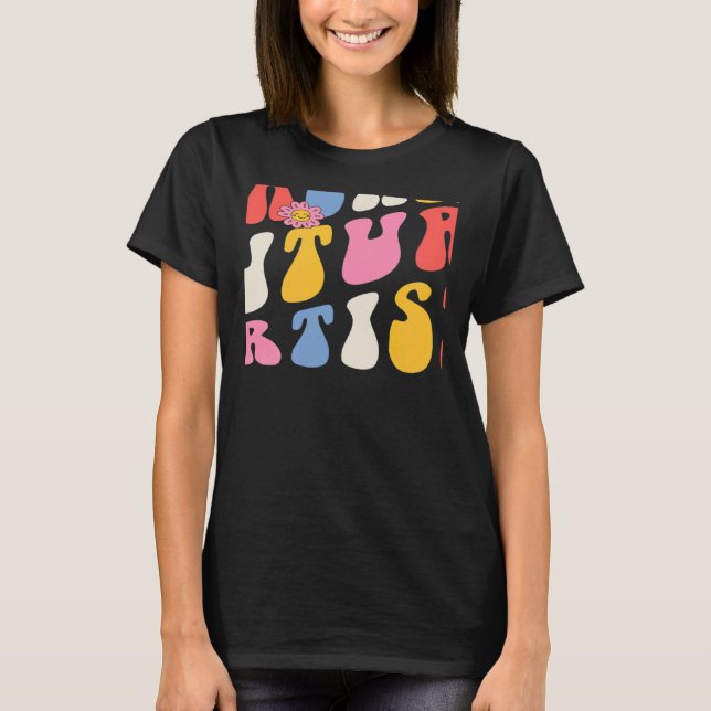 Teaching Future Artists Groovy Retro Back To Schoo T-Shirt (Front)