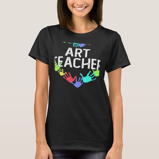 Teaching Future Artists Retro Teacher Back to scho T-Shirt (Front)