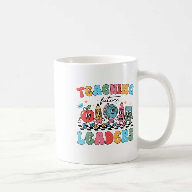 Teaching Future Leaders Back To School Groovy Teac Coffee Mug (Right)