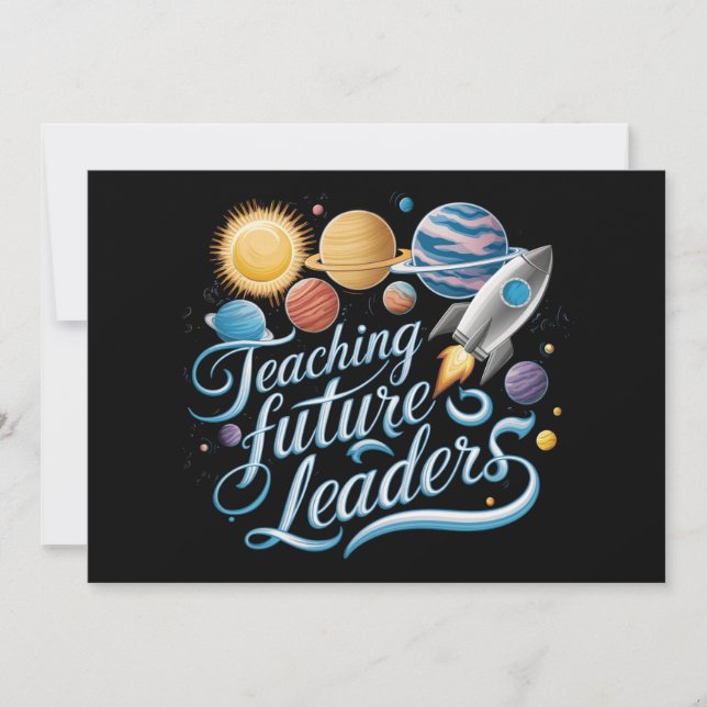 Teaching Future Leaders Space Planet Teacher Invitation (Front)