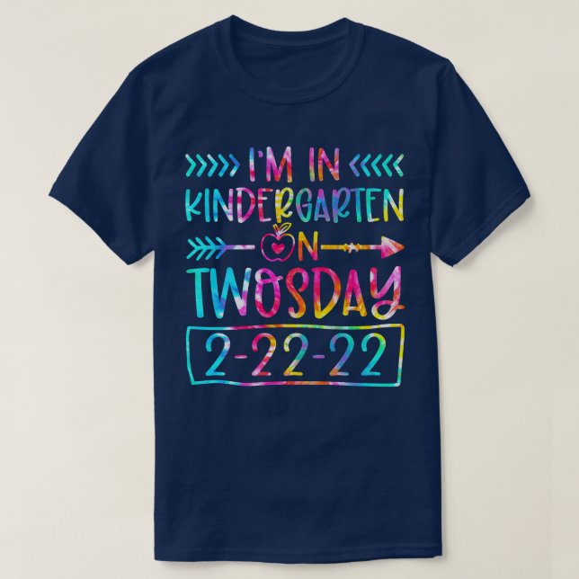 Teaching I'm In Kindergarten On Twosday February 2 T-Shirt (Design Front)