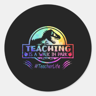 Teaching Is A Walk In Park Teacher Life Funny Moth Classic Round Sticker