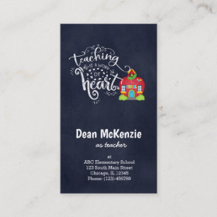 Teaching is a work of heart business card