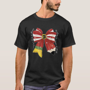 Teaching Is A Work Of Heart Coquette Bow Christmas T-Shirt