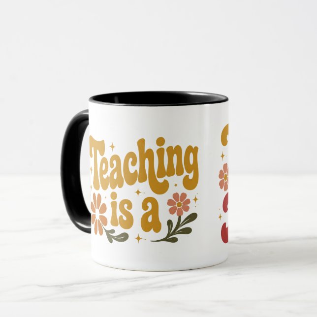 Teaching Is a Work of Heart Cute Mug (Front Left)